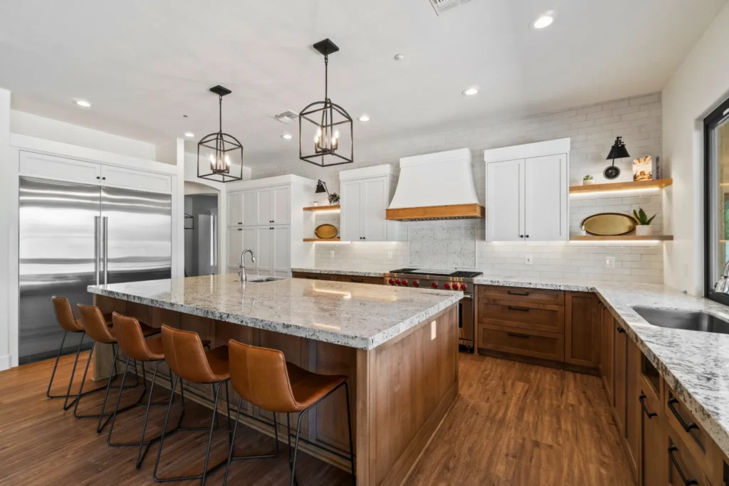Custom granite kitchen countertops and island professionally installed in Knoxville, TN